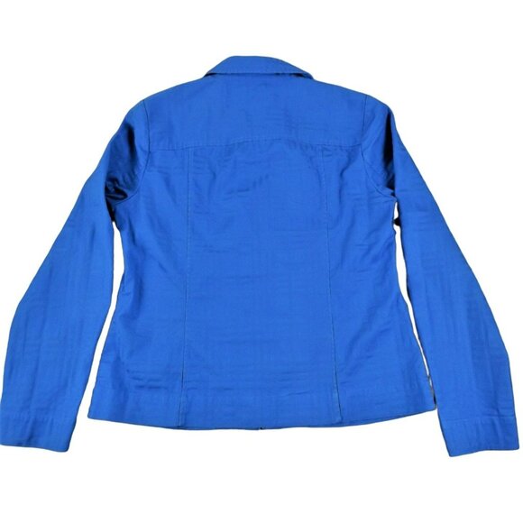 Christopher & Banks Womens Jacket Dressy Blue Zip Front Size Small    JH1012 - Picture 2 of 4